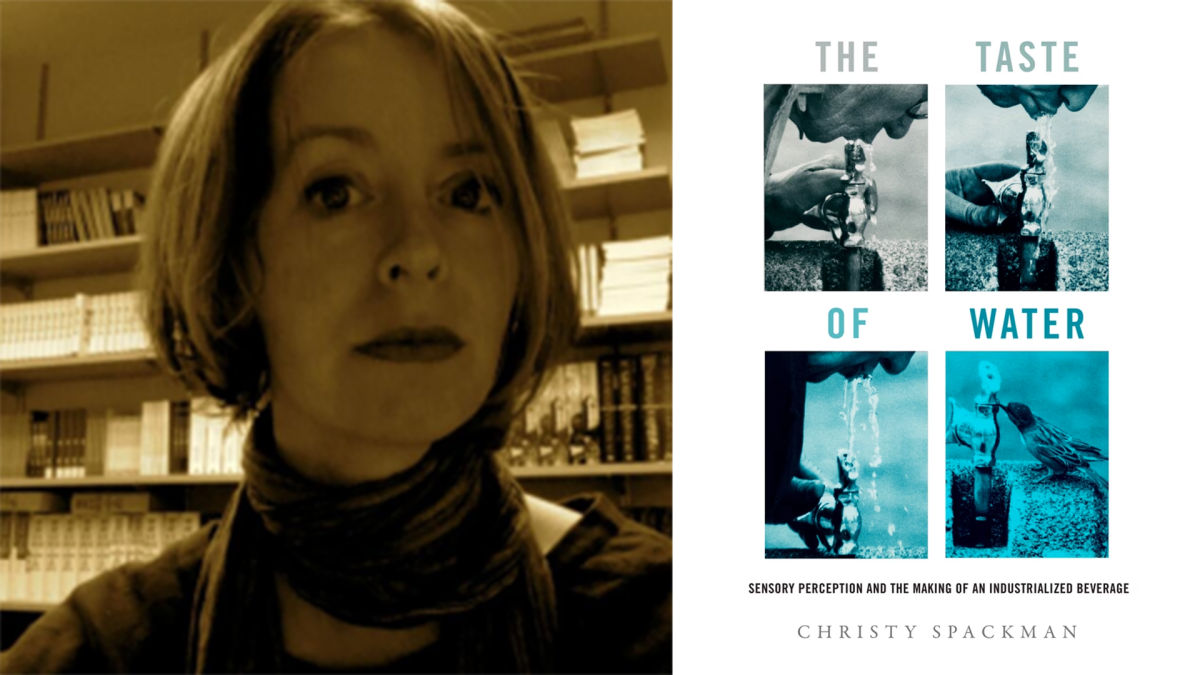 Christy Spackman's headshot next to the cover of "The Taste of Water"